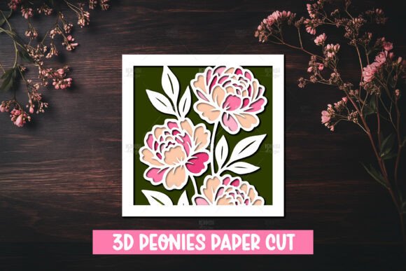 Download 3D Layered Peony Flower Paper Cut SVG - Flower paper cut Collection