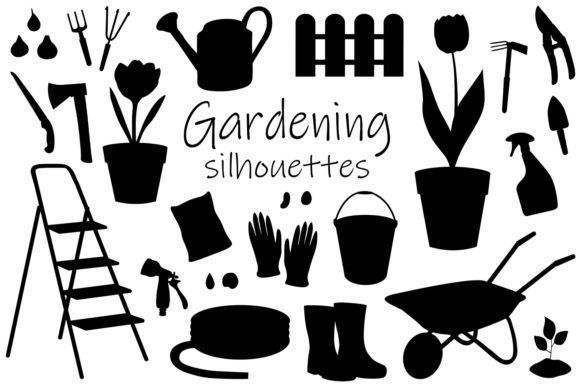 Download Gardening Silhouettes. Garden Tools SVG - Garden tools Collection