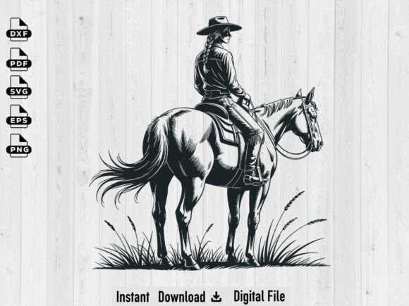 Download Cowboy on Horse SVG Silhouette File - Horse svg Collection