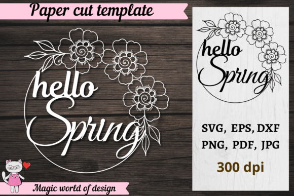 Download Hello Spring Flower Paper Cut, Svg - Flower paper cut Collection